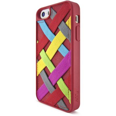Coque iPhone 5 ou 5S à élastiques pour transporter de petits objets/accessoires - Rouge