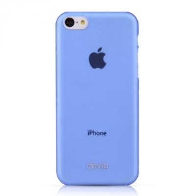 Coque ultra-fine rigide translucide bleue pour iPhone 5c