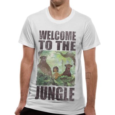 Disney Men Jungle Book Bienvenue sur le T-shirt blanc Jungle: Medium