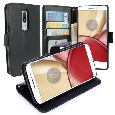Housse Motorola Moto M, Housse Coque Etui de luxe Portefeuille Porte Carte Et Billet pour Motorola Moto M (Housse Luxe Noir)