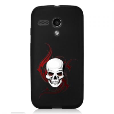 Coque noire pour Motorola Moto G Skull Tribal tête de mort