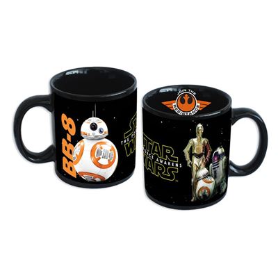 Star Wars Tasse 3 Droiden Episode 7 schwarz,bedru