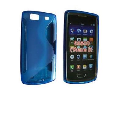 Housse S-Line Edition Limitée bleue mat et Glossy pour Samsung Wave 3
