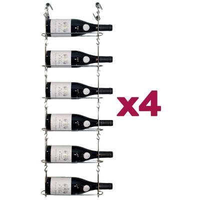 CHAIN MY WINE - Lot de 4 supports muraux de 6 bouteilles - ACI-CMW100x4