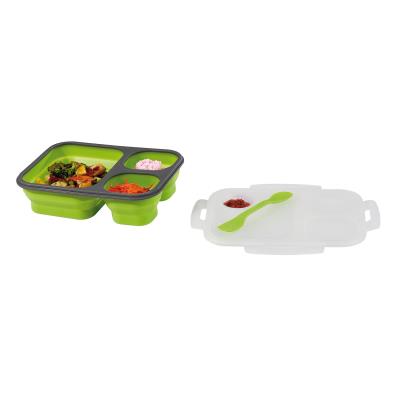 Lunch box 3 compartiments couverts vert