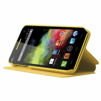Etui Flip en simili cuir pour Wiko Rainbow Jaune