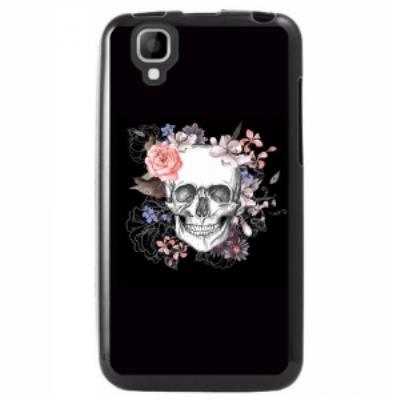 Coque souple pour Wiko Goa avec impression Motifs skull fleuri