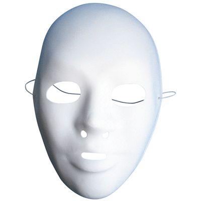 Masques vénitiens blancs à décorer pour adultes - lot de 12
