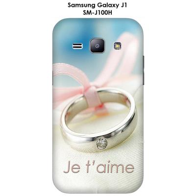 Coque Samsung Galaxy J1 - SM-J100H Anneau avec diamant - Je t'aime