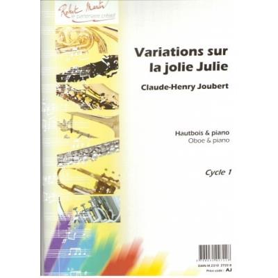 Partitions classique ROBERT MARTIN JOUBERT C. H. - VARIATIONS SUR LA JOLIE JULIE - HAUTBOIS ET PIANO Hautbois