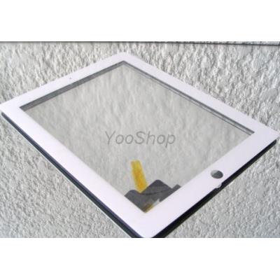 Vitre glass tactile pour ipad 2 blanc + outil + stickers