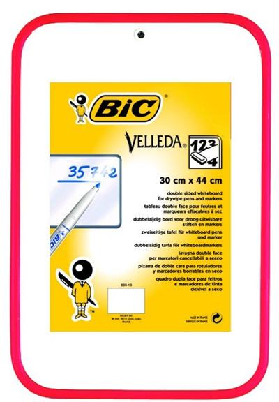 Tableau Blanc Velleda Bic double-face unie - 44 x 30 cm Rouge Rouge