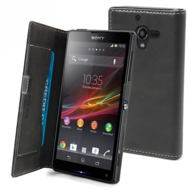 Muvit Slim Folio - Beschermhoes voor mobiele telefoon - zwart - voor Sony XPERIA Z