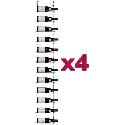 CHAIN MY WINE - Lot de 4 supports muraux de 12 bouteilles - ACI-CMW101x4