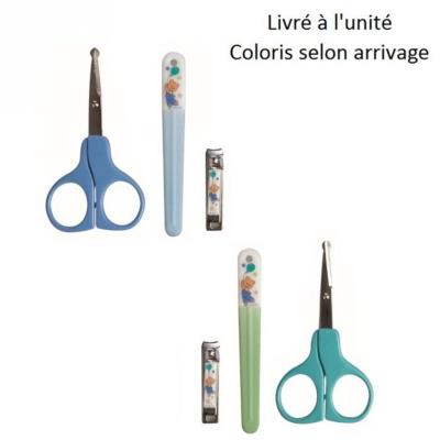 NUBY - ID4774 - SET MANUCURE SUR CARTE - CISEAUX / COUPE-ONGLE / LIME - BLEU