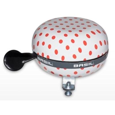 Basil big bell ding dong sonnette polka dot blanc rouge 80 mm