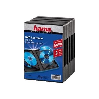 Hama DVD Box 6 - Jewel case voor opslag DVD's -capaciteit: 6 DVD - zwart (pak van 5)