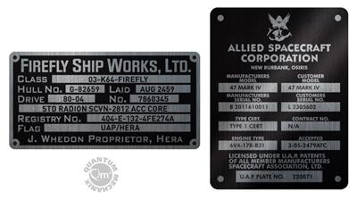 Firefly set stickers Builder s Plaque