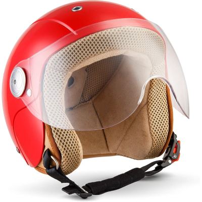 SOXON SK-55 Casque Jet pour Enfant ,Rouge,XXS (49-50cm)
