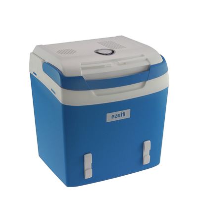 Ezetil 10776870 Glacière électrique E 26 m 12/230 V Sangle fixation, classe d'efficacité énergétique A + +, bleu acier 24 L