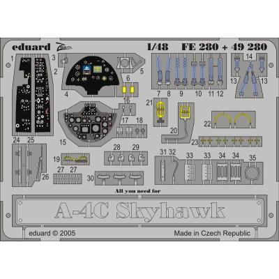 MAQUETTE A 4C SKYHAWK HASEGAWA /48 EDUARD FE280