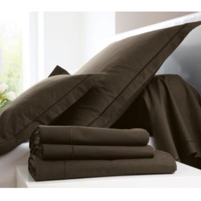 Taie d'oreiller Satin BLANC DES VOSGES 65 x 65 cm Ebène