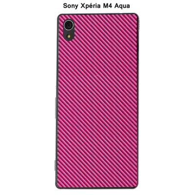 Coque Sony Xpéria M4 Aqua - Carbone couleur Rose Intense