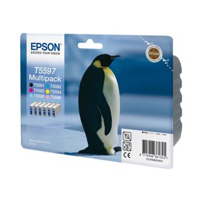 Epson Multipack T5597 - 6 - zwart, geel, cyaan, magenta, lichtmagenta, lichtcyaan - origineel - inktcartridge