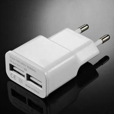 Adaptateur Secteur USB pour SAMSUNG Galaxy S7 Edge Double Prise Murale 2 Ports Courant AC Chargeur Blanc (5V-2A) Universel