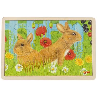 Goki Jigsaw bois lapin 24 feuilles
