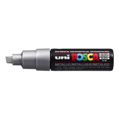 Uni-ball Posca Marqueur pointe large biseautée Argent