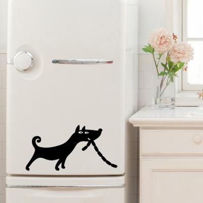 Pick and Stick Sticker Mural déco Chien et saucisses - 30 x 20 cm, Noir