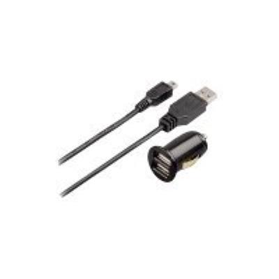 Hama USB Car Charger Dual Piccolino + Mini USB Charging Cable - netspanningsadapter - wagen