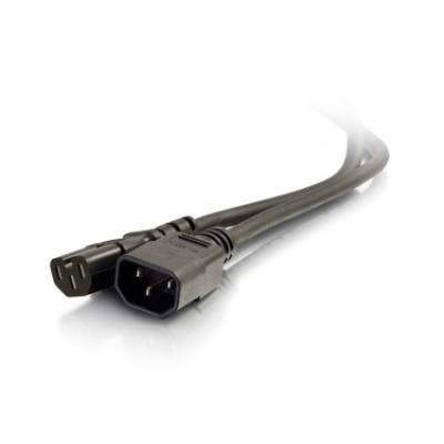 C2G 250 Volt Hot Condition Power Cord Extension - Rallonge De Câble D'Alimentation (250 Vca) - Iec 320 En 60320 C14 - Iec 320 En 60320 C15 - 2 M - Moulé - Noir