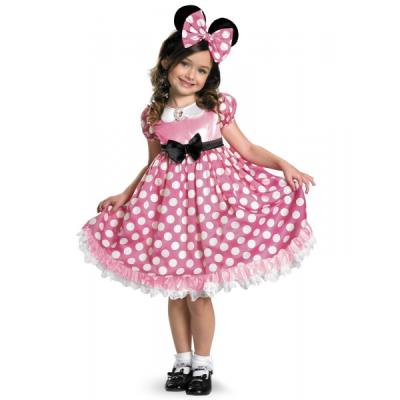 Costume de Minnie Mouse Clubhouse rose brillante dans le noir pour fille - 4-6 ans