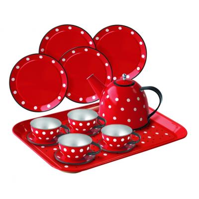 Simply for kids - Service à thé rouge à pois blanc