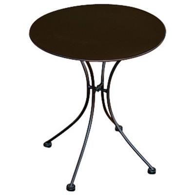 Table rond de jardin en fer forgé coloris noir - Dim : H 72 x L 60 x Ø 60 cm -PEGANE-