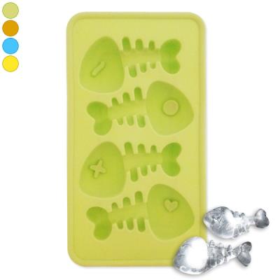 Moule chocolet et bac à glacons arêtes de poisson en silicone rose