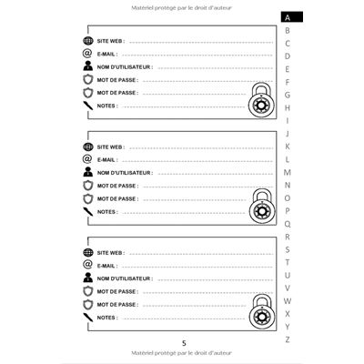 Carnet de mots de passe alphabétique - répertoire alphabétique (violet) -  broché - NLFBP Editions, Livre tous les livres à la Fnac