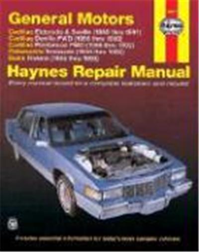 GM Cadillac El Dorado, Seville, Deville, Buick Riviera and Oldsmobile Toronado, 1986-1993: All Full-Size Models 2wd and