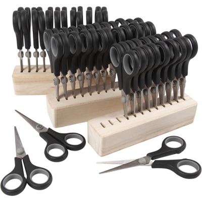 Creotime ciseaux pour enfants avec support de 14 cm pour droitiers et gauchers 36 pièces