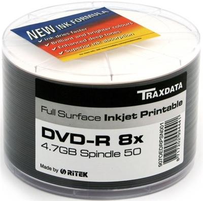 DVD-R 8x Imprimable, 50 pièces en shrink