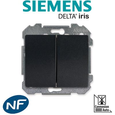 Siemens - double poussoir anthracite delta iris