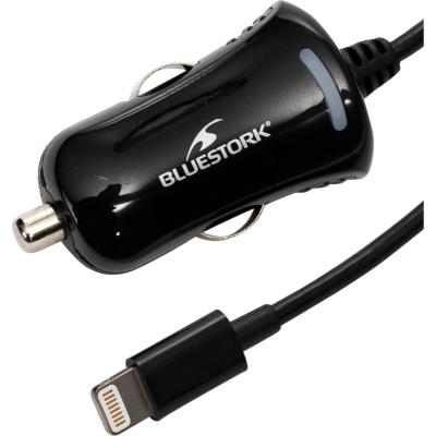 Bluestork bs-car-i-light chargeur allume-cigare + câble lightning pour iphone ipad 2,1 a