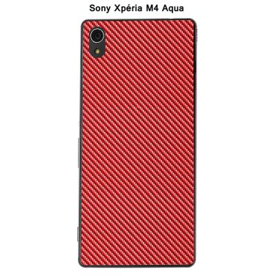 Coque Sony Xpéria M4 Aqua - Carbone couleur Rouge Intense