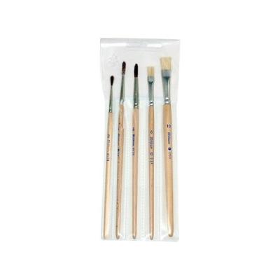 Pelikan - set de pinceaux pour débutant contenu: 5 pinceaux assortis: pinceaux à poils(taille 2, 4, 6), 2 pinceaux à soies (tail