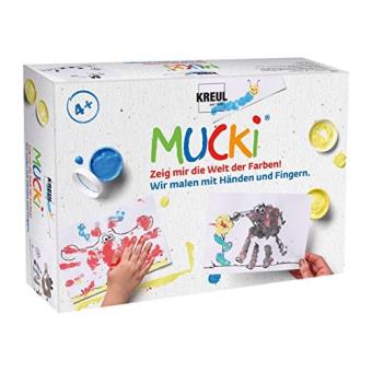 KREUL Peinture Au Doigt Mucki Bleu Clair – 150 Ml – Sans Gluten, Sans Lactose, Vegan – Dès 2 Ans
