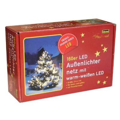 idena 8325069 filet lumineux 160 led extérieur lumière blanche chaude