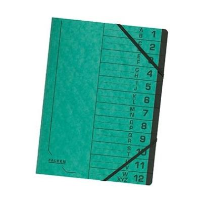 Falken chemise trieur, a4, carton, 12 compartiments, vert 11288214
