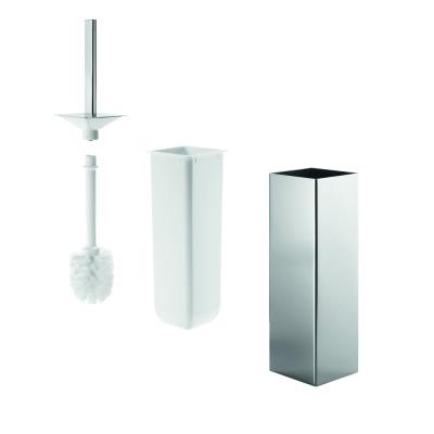Porte-balai carré avec intérieur blanc/Extérieur chromé New Léa - Inda
